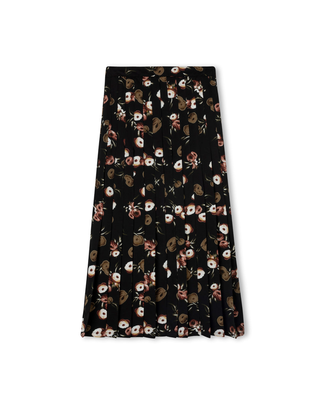 Drop Box Pleat Floral Skirt W-22986