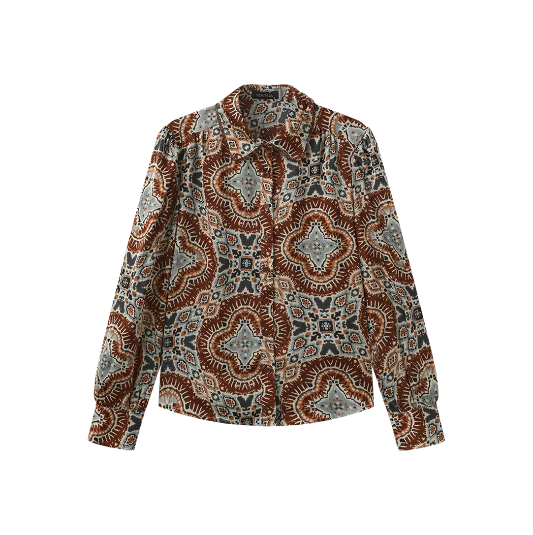 Printed Collar Detail Blouse
