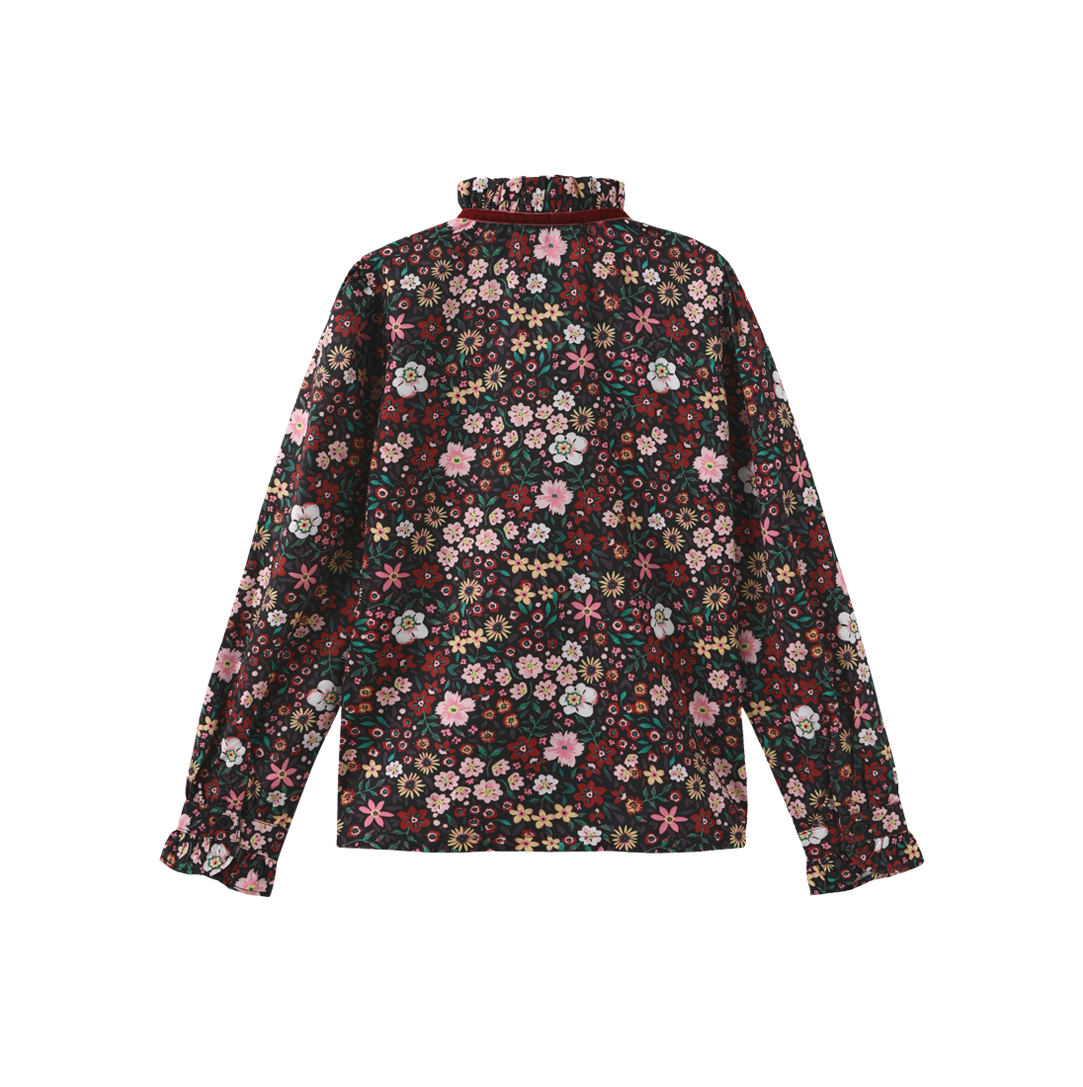 Gina Printed Ruffle Blouse