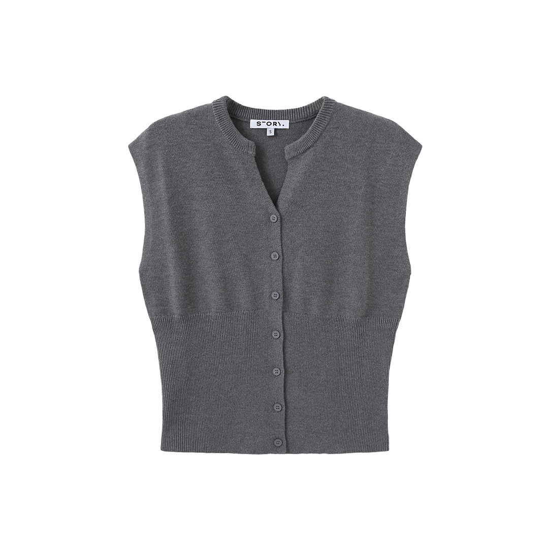 High Ribbed Knit Vest