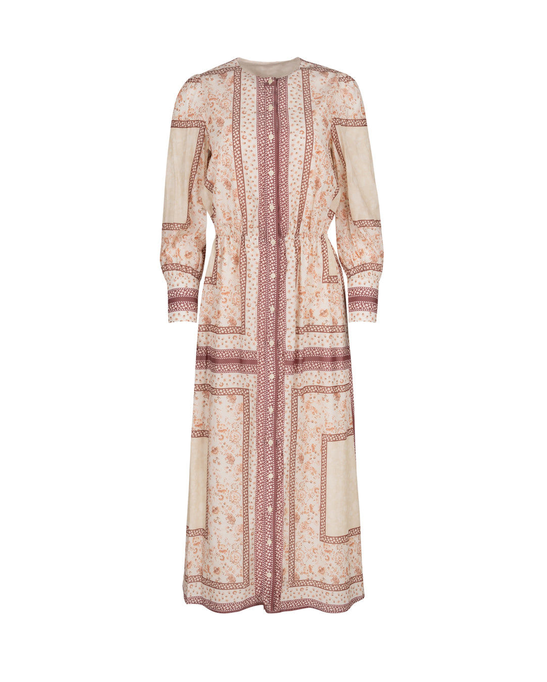 Chiffon Printed Button Down Dress W-17356