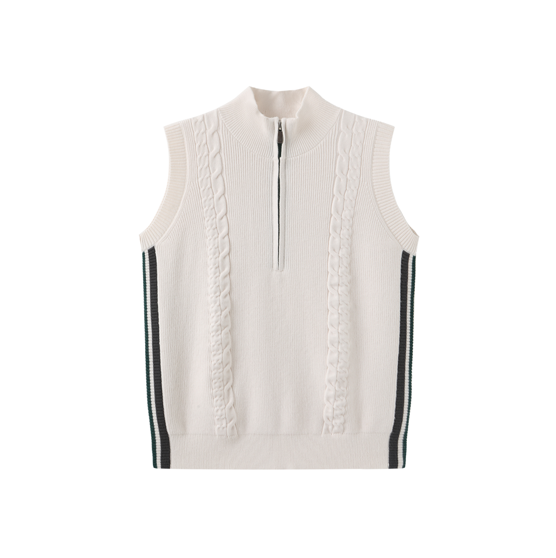 Half-Zip Cable Knit Vest