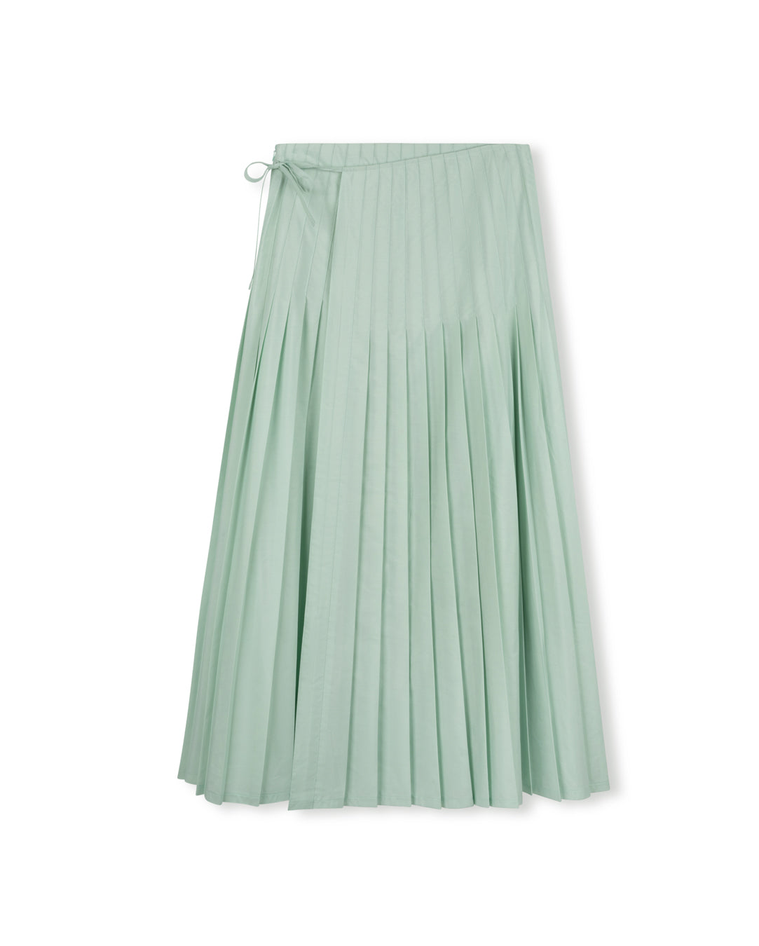 Diagonal Solid Wrap Pleated Skirt - Junees