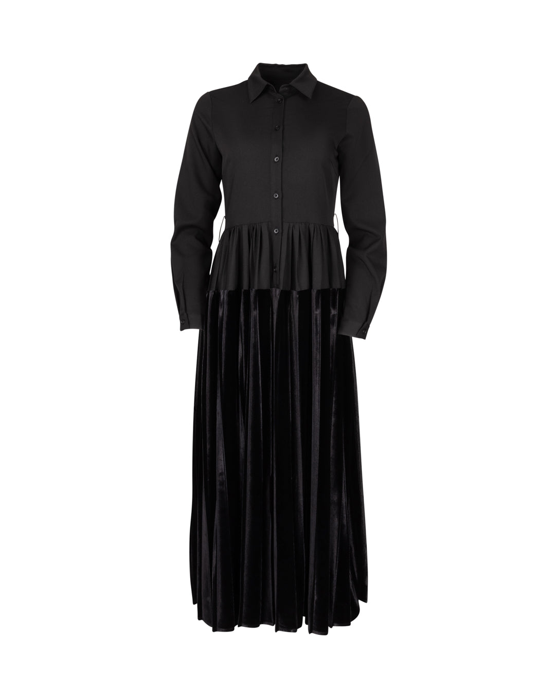 Poplin Pleated Dress W-13672