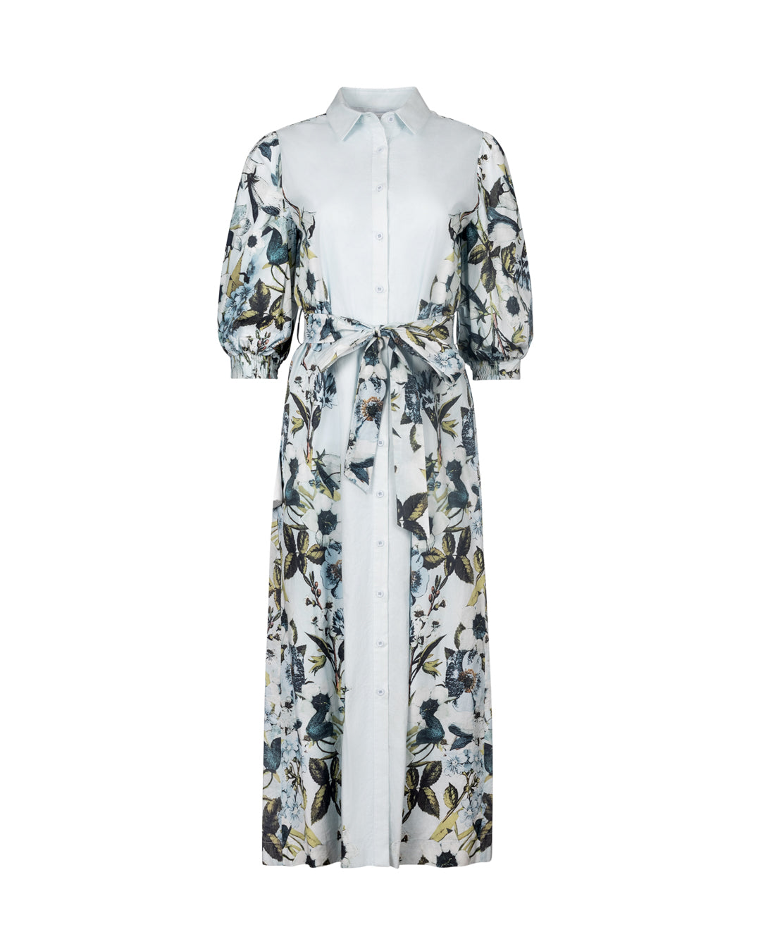 Floral Printed Maxi Poplin Dress - Junees