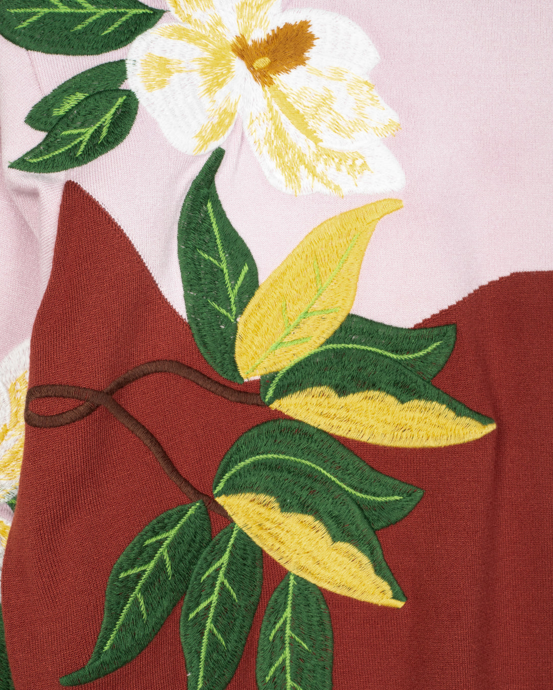 Two Tone Heavy Flower Sweater - Junees