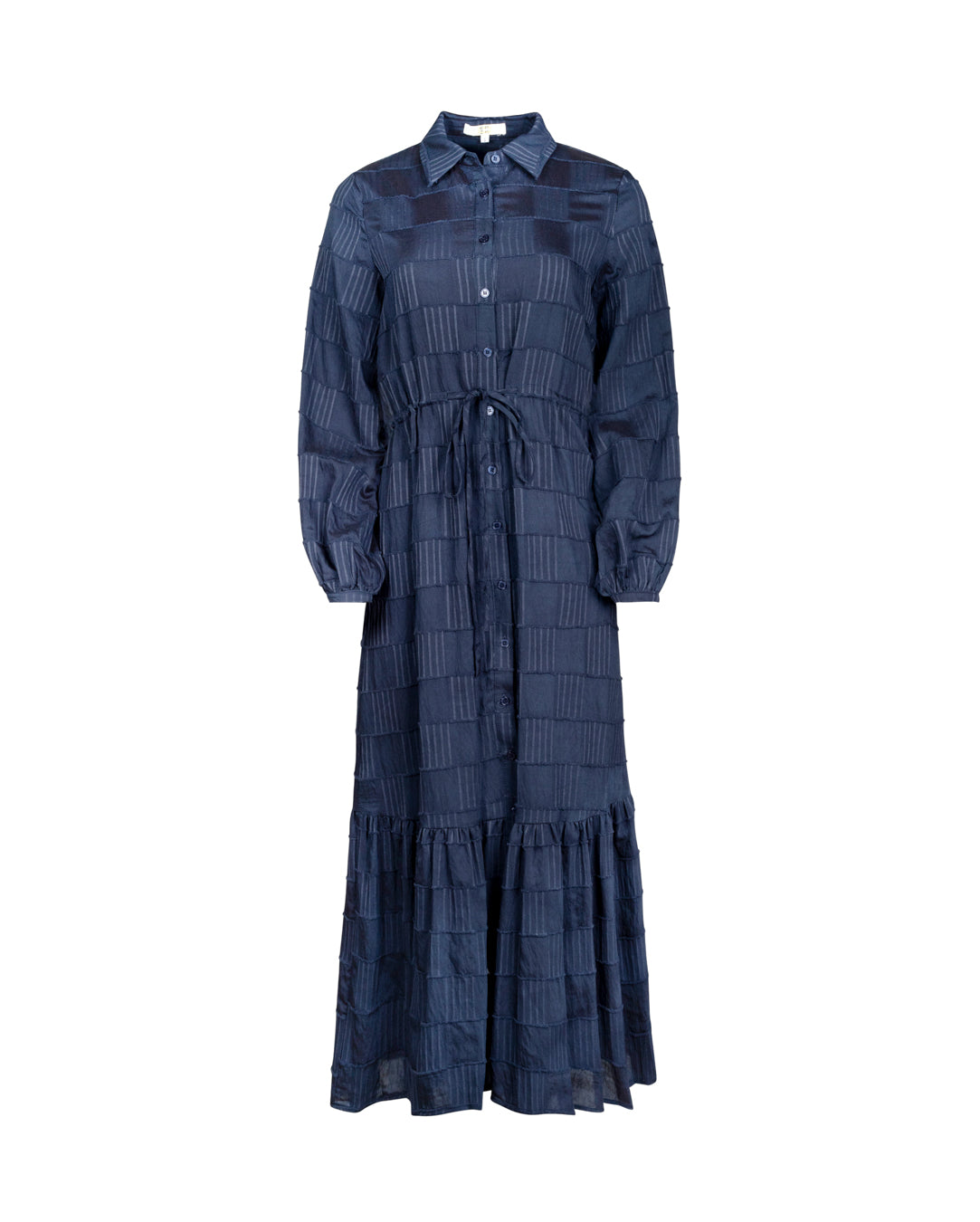 Textured Drawstring Maxi Dress