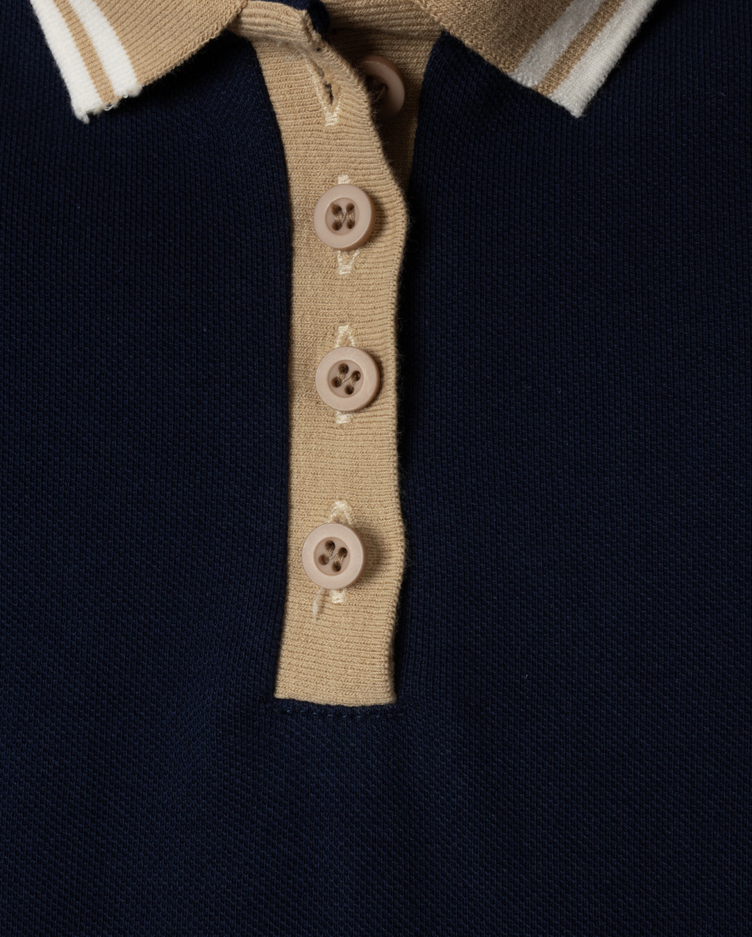 Striped Trimming Pique Polo