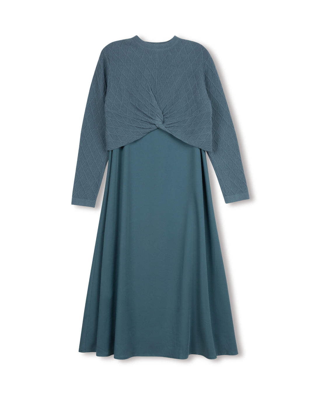 Knit Twist Sweater And Silk Jumper