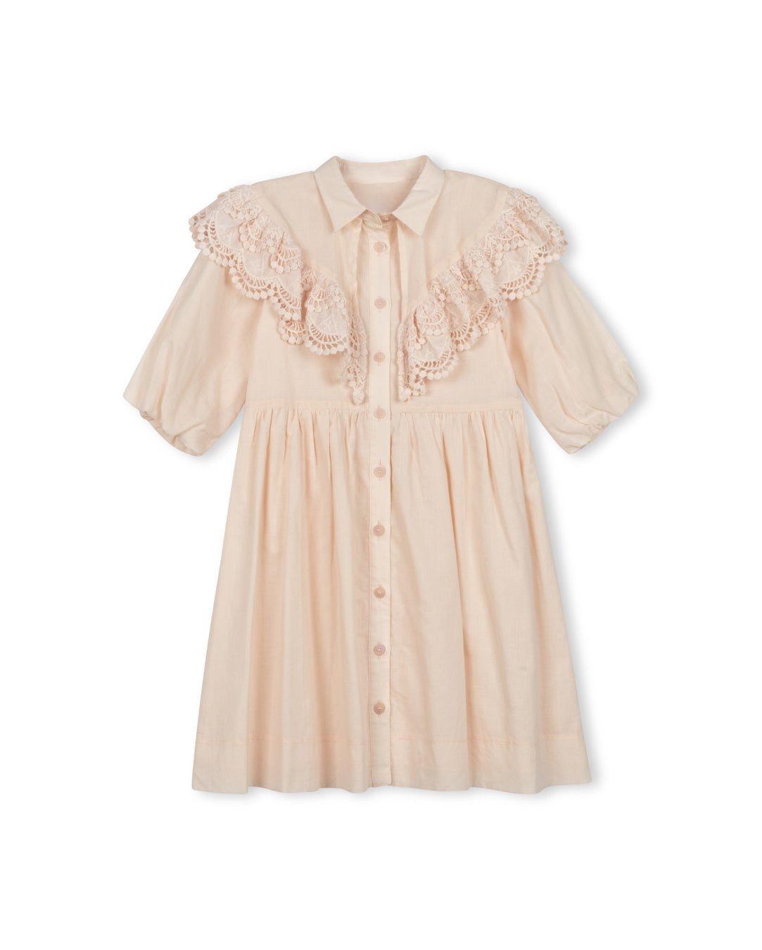Cotton Lace Ruffle Dress