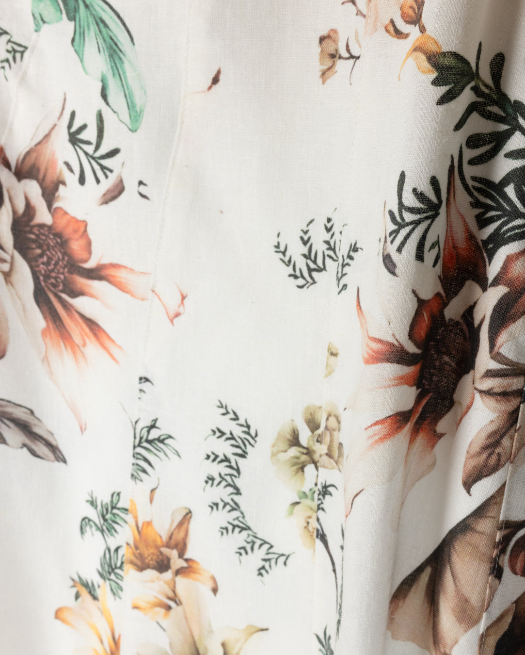 Pane Paneled Linen Floral Skirt - Junees