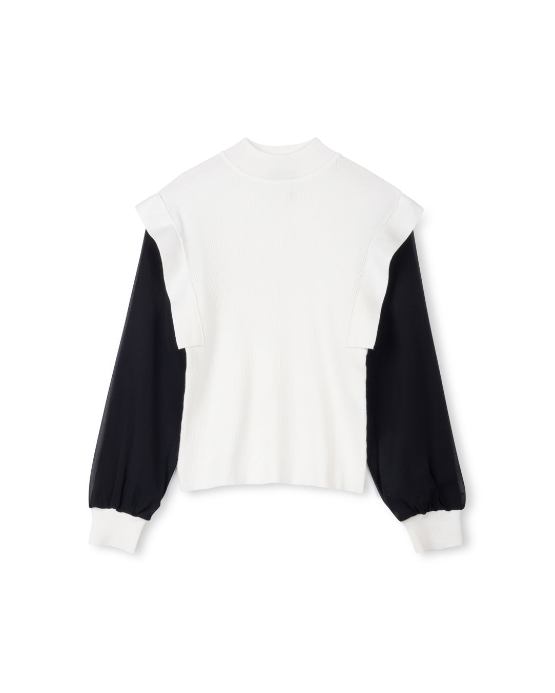 Chiffon Sleeve Detail Knit Top