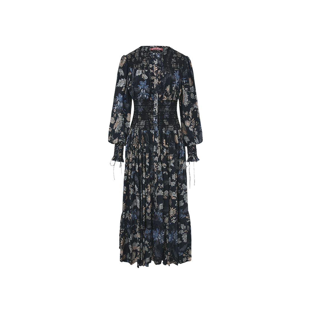Printed Smocked Maxi Dress
