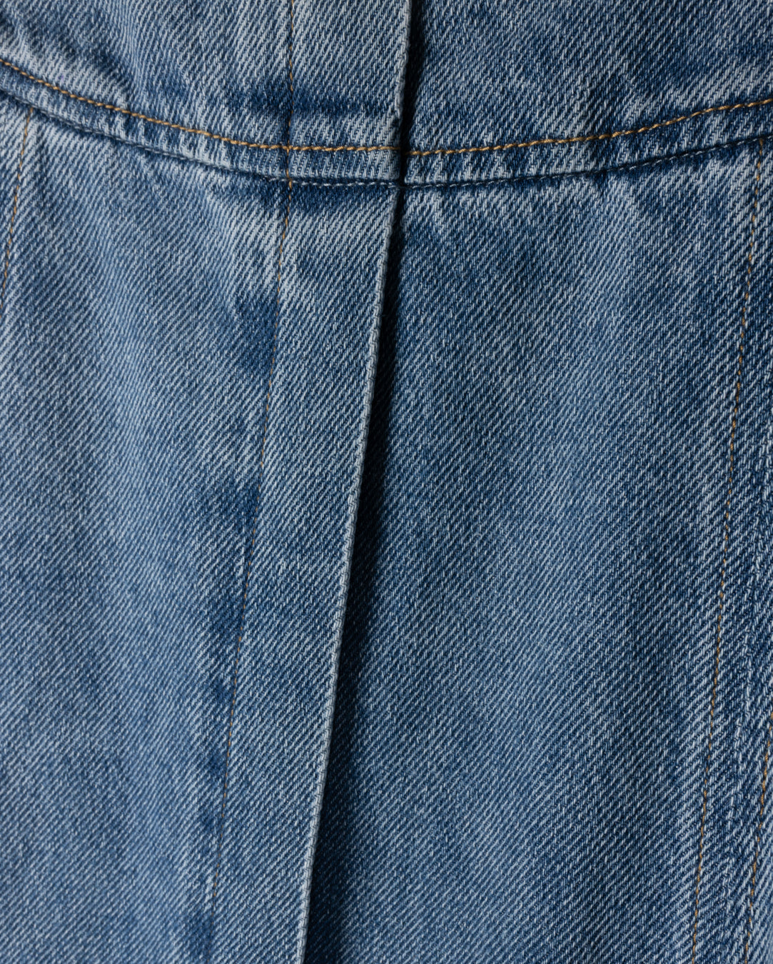 A-Line Denim Stitched Maxi Skirt