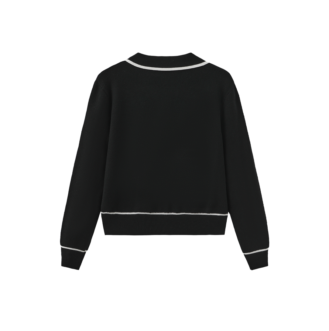 Silver Button Collar Sweater