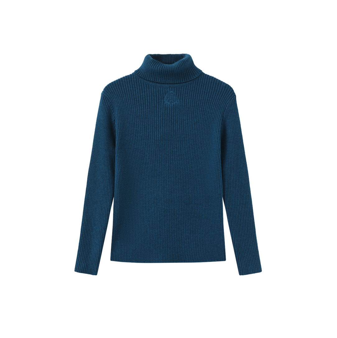 Ribbed Fine Crest Turtlneck