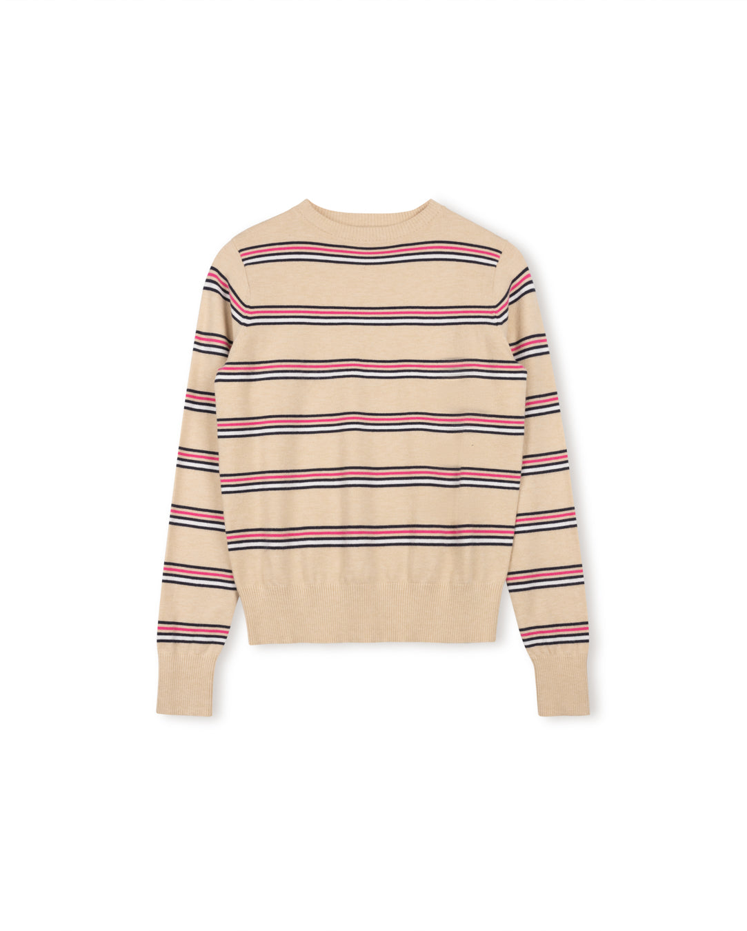 Striped Knit Crew Neck W-18165