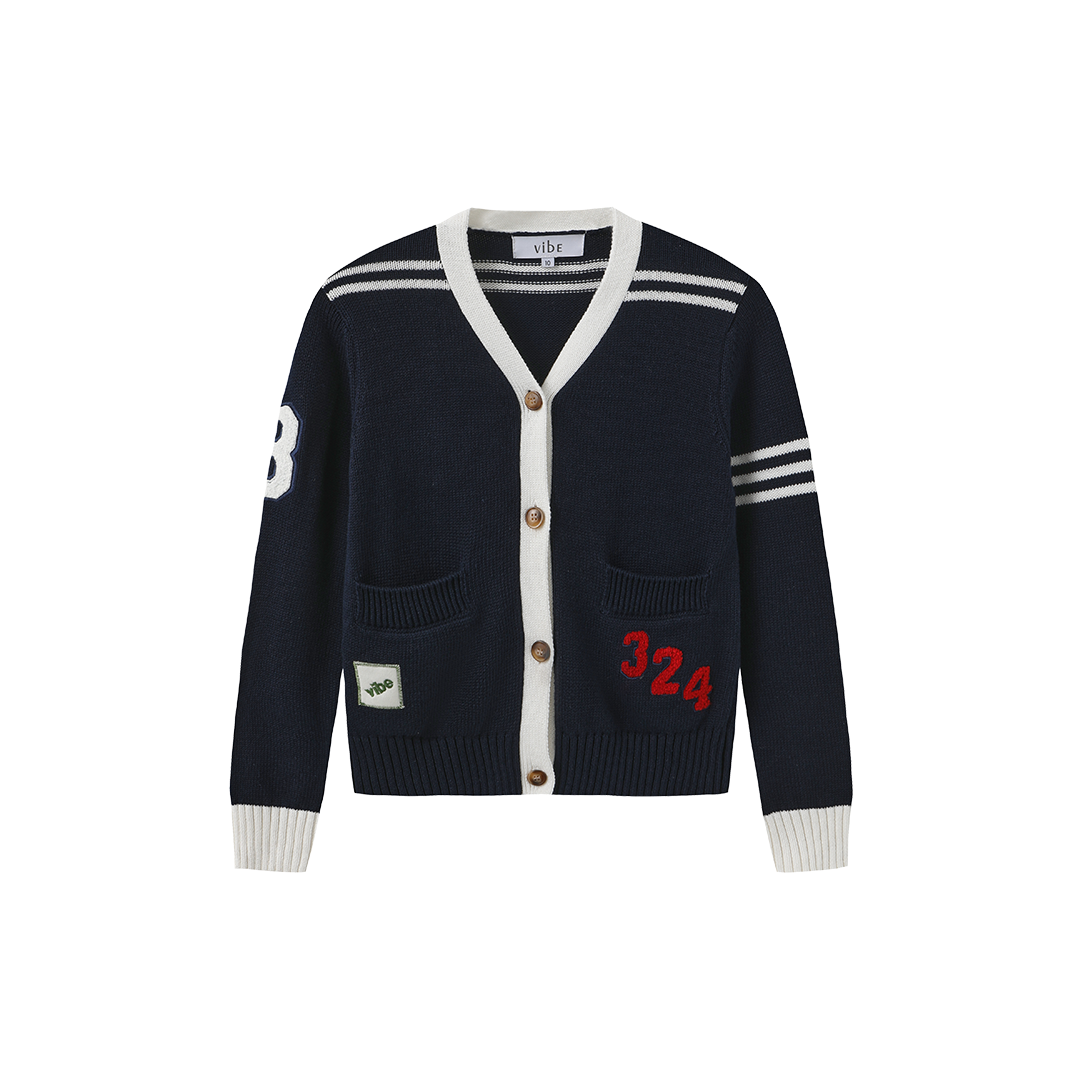 Patch Detail Knit Cardigan