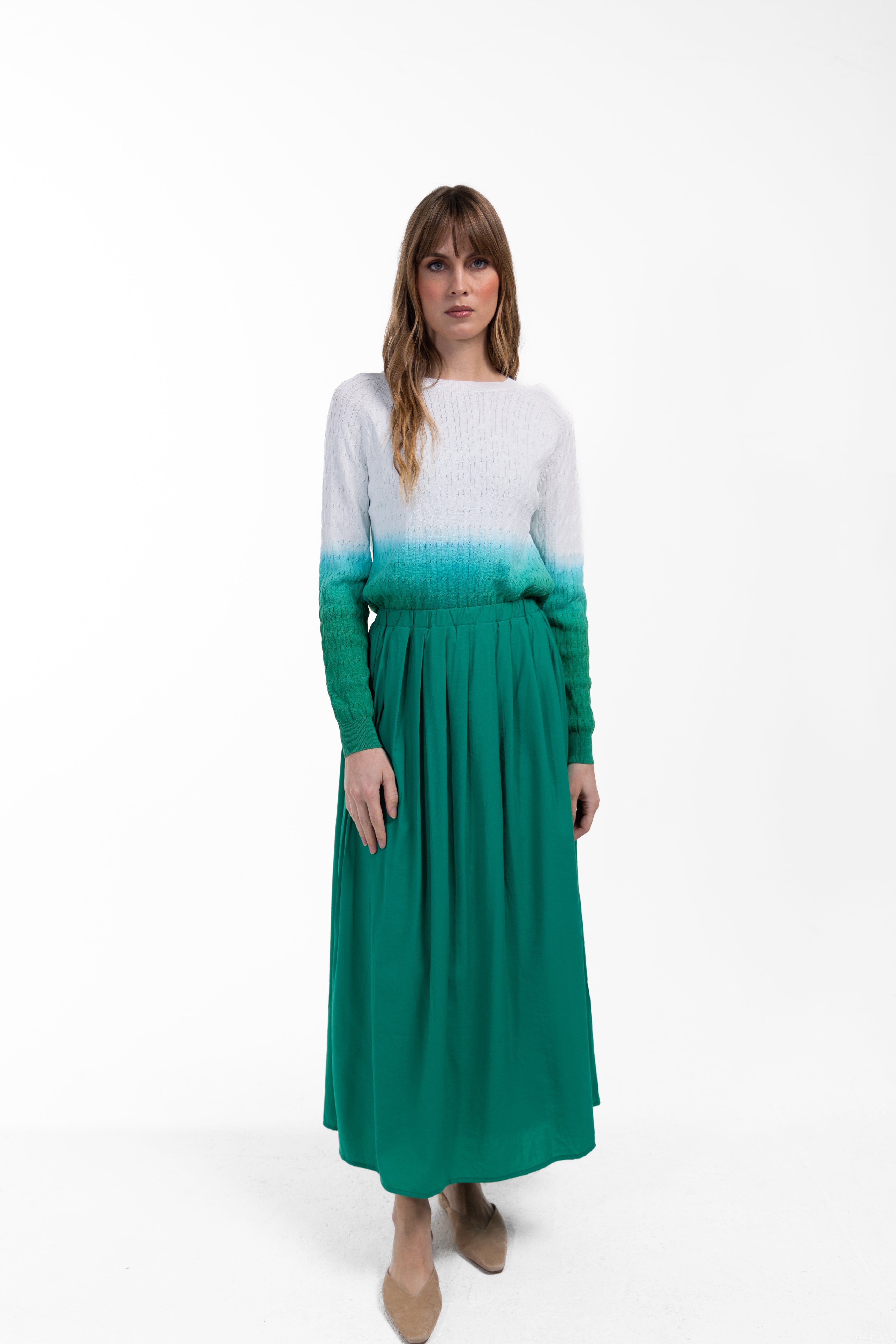 Ombre Cable Knit Sweater