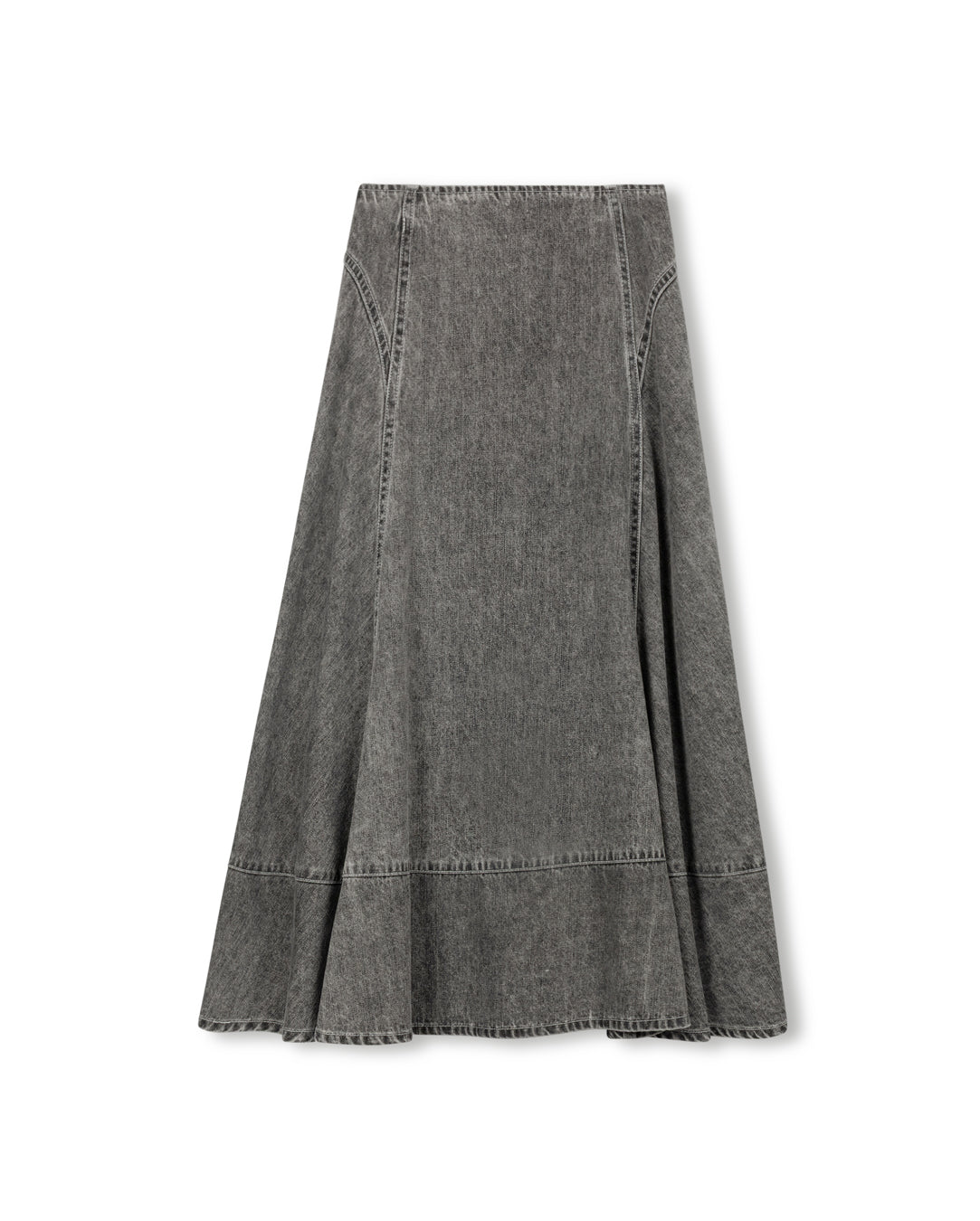 Denim Stitch Maxi Skirt - Junees