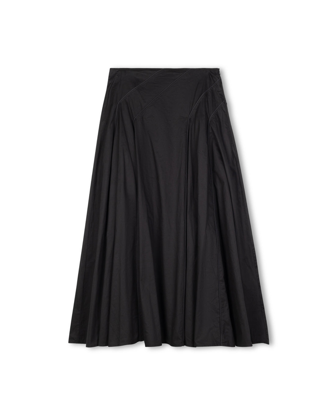 Poplin Stitched Detail Maxi Skirt - Junees