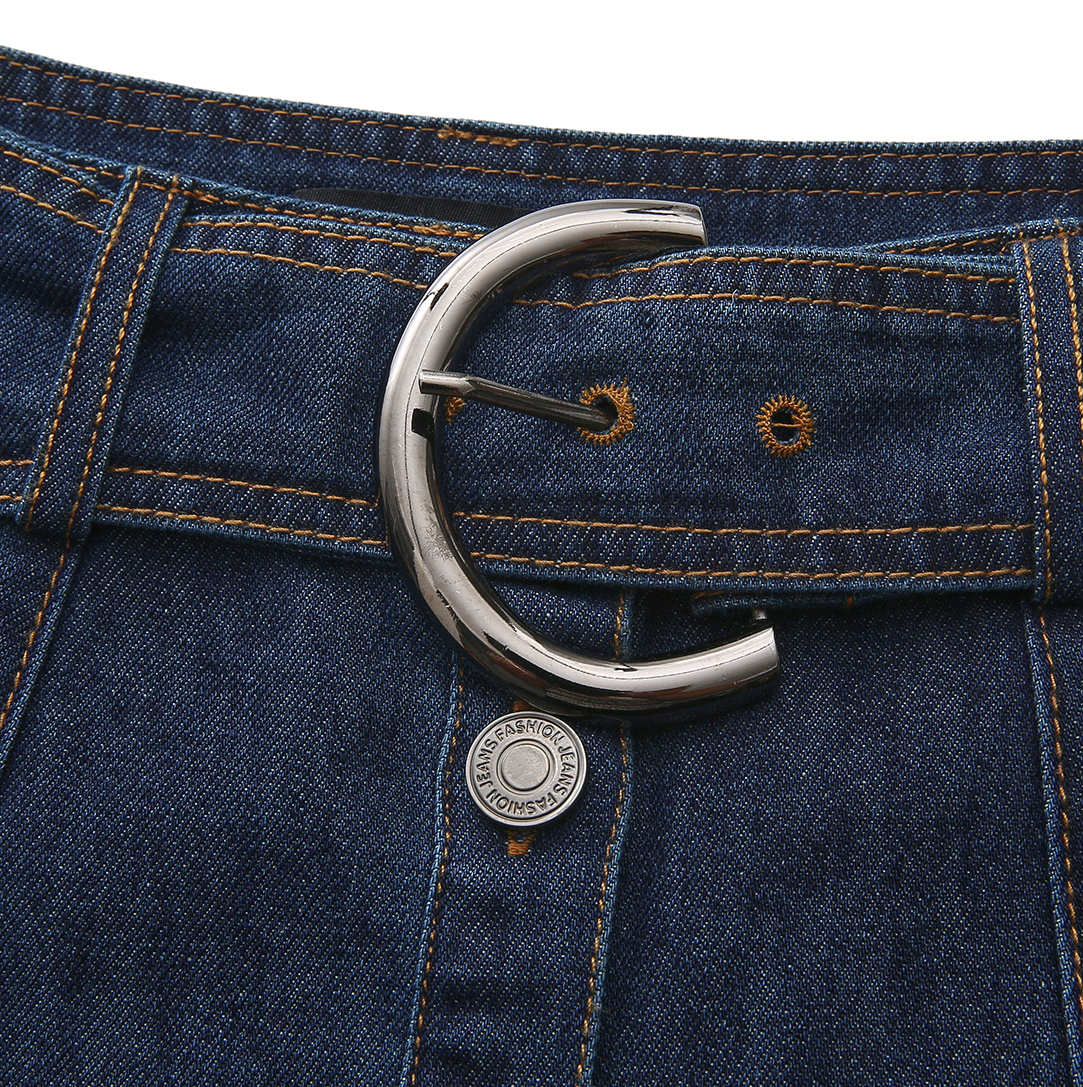 Denim Belt Detailed Skirt