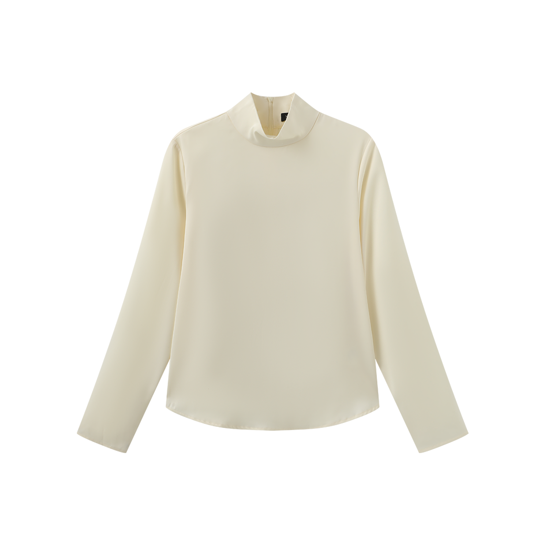 Silk Turtleneck Blouse
