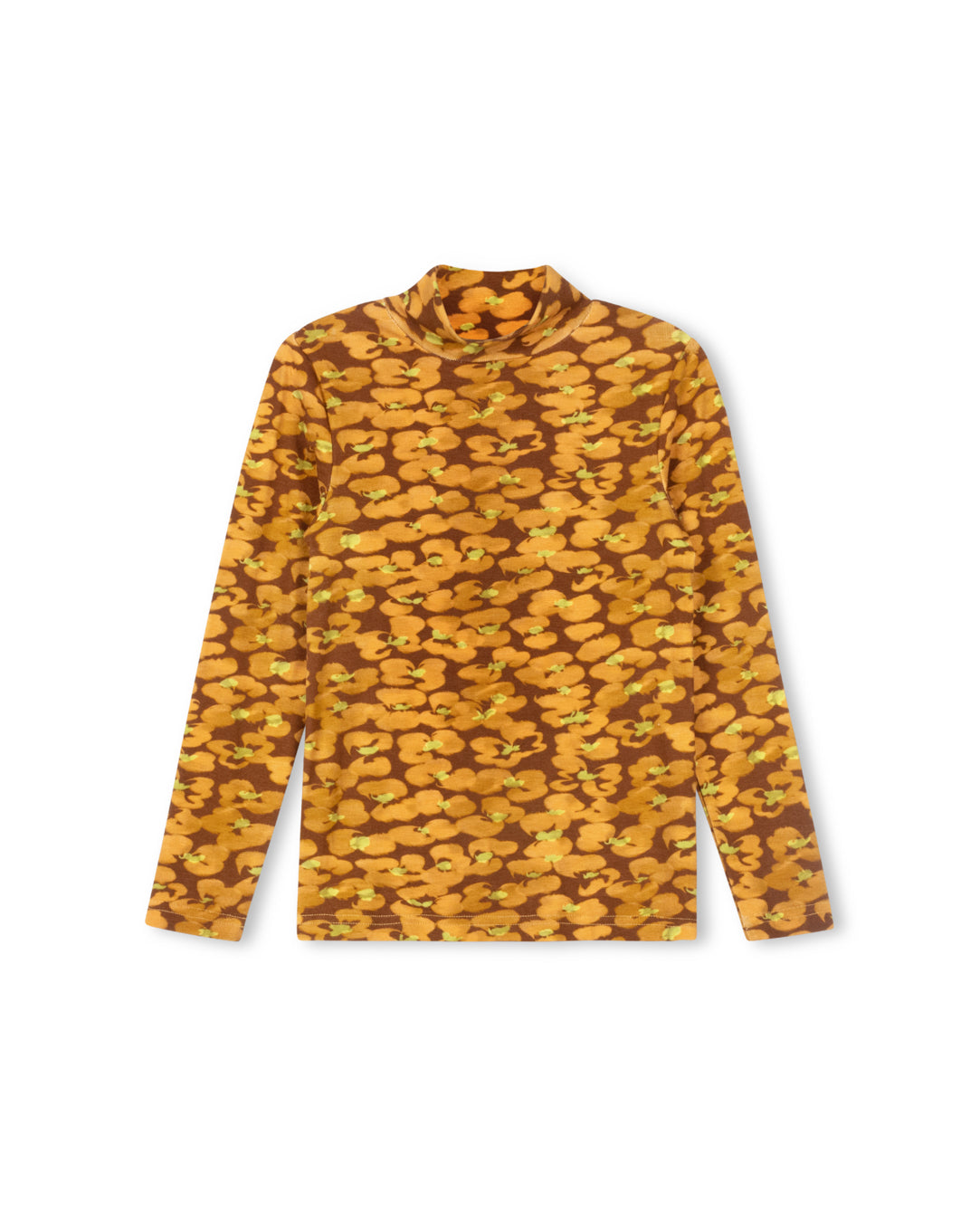 Stretch Floral Turtleneck