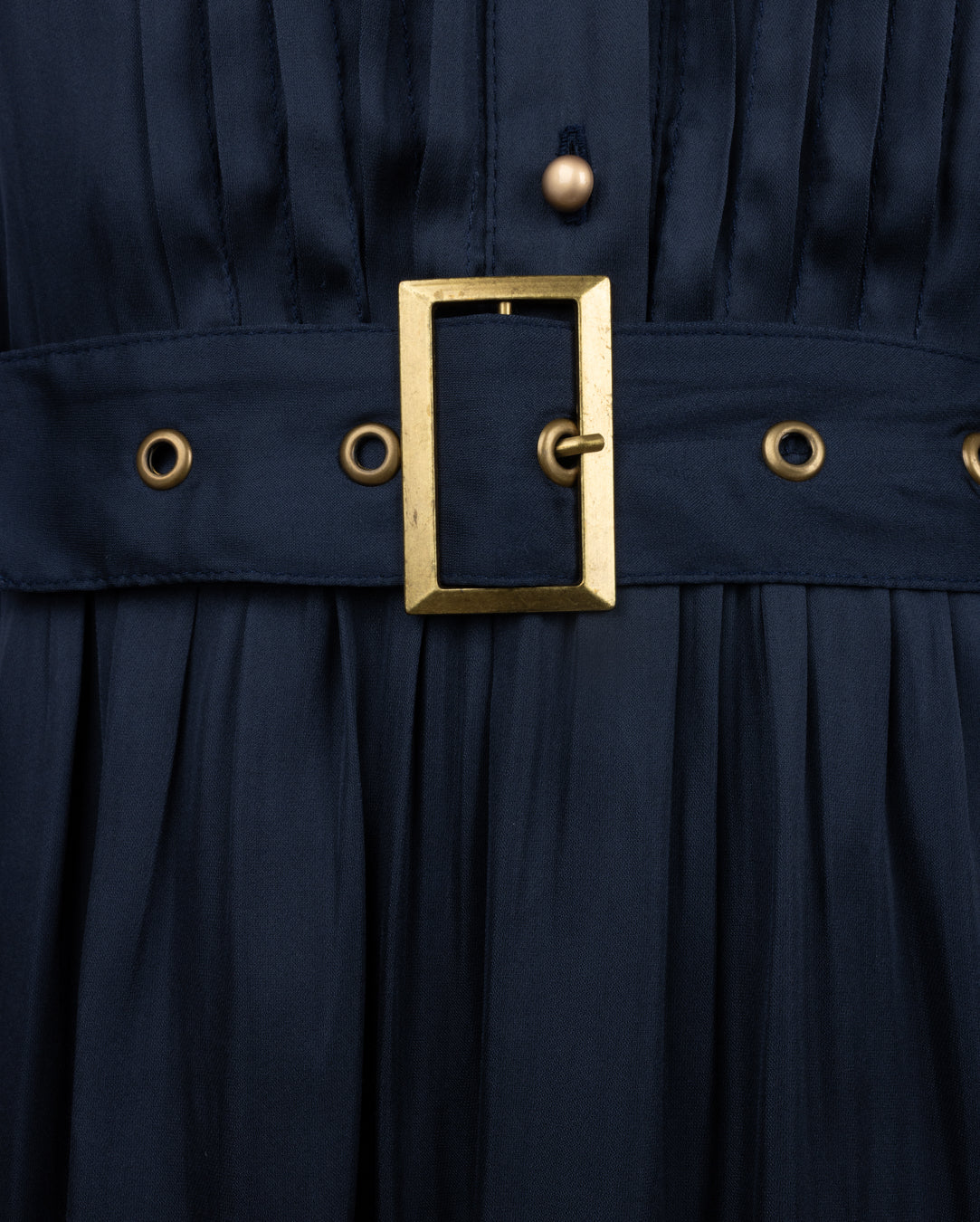 Belt Waisted Bubble Sleeve Dress