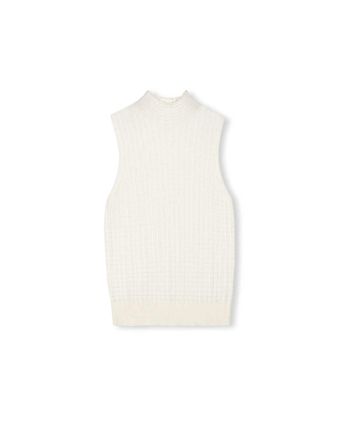 Delray Textured Knit Sleevless Mock Neck