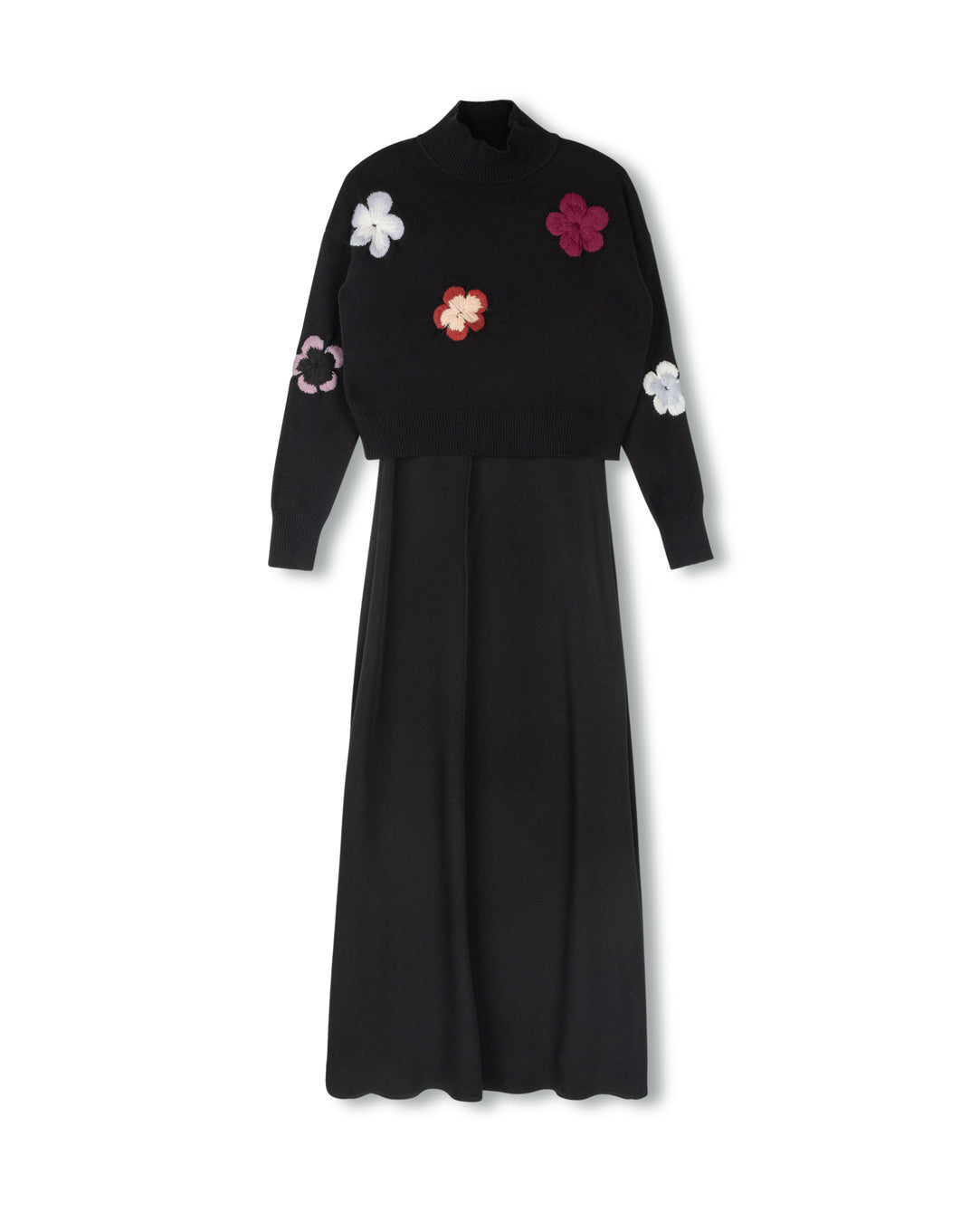 Slip Dress With Floral Sweater