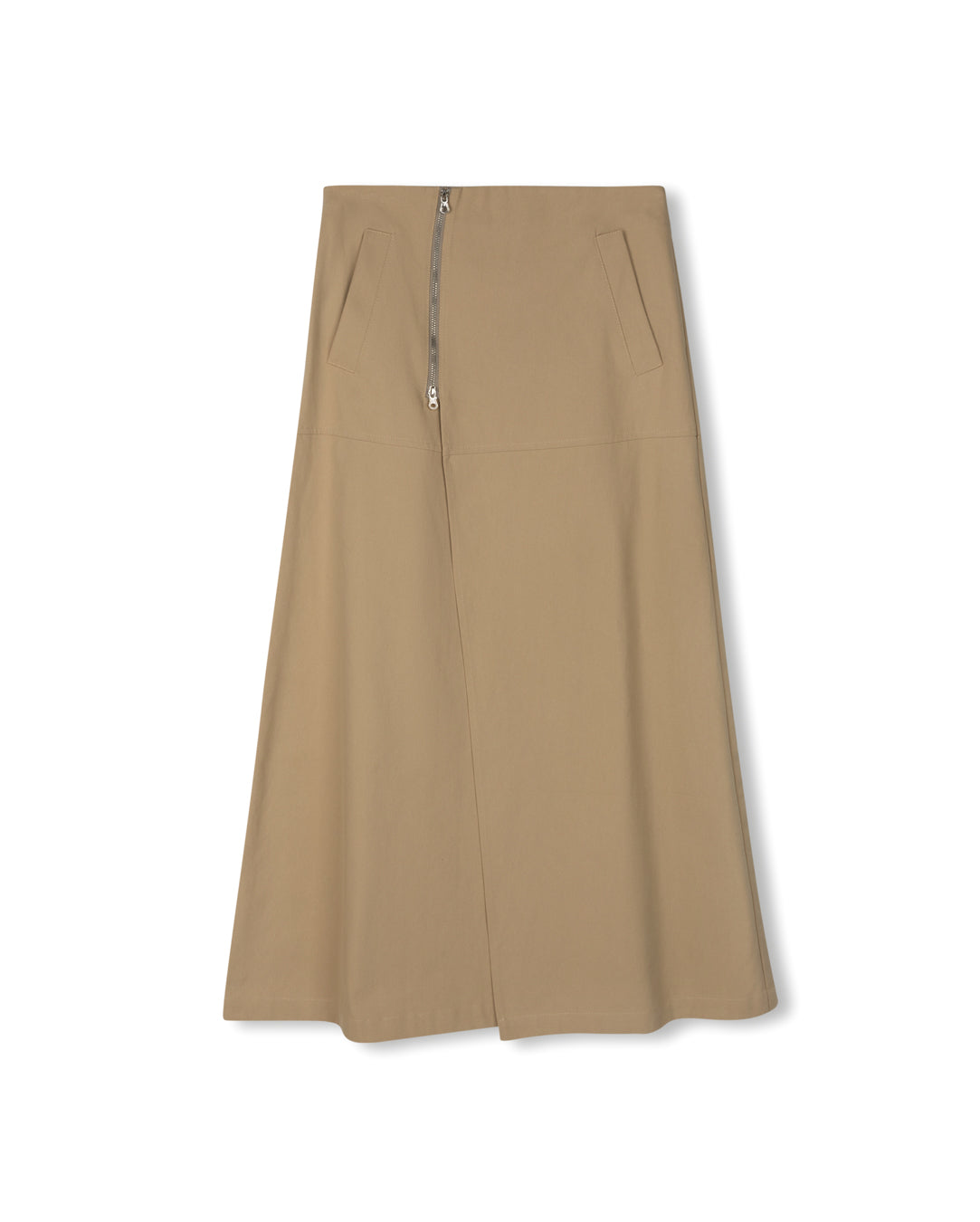 Denim Zipper Maxi Skirt - Junees
