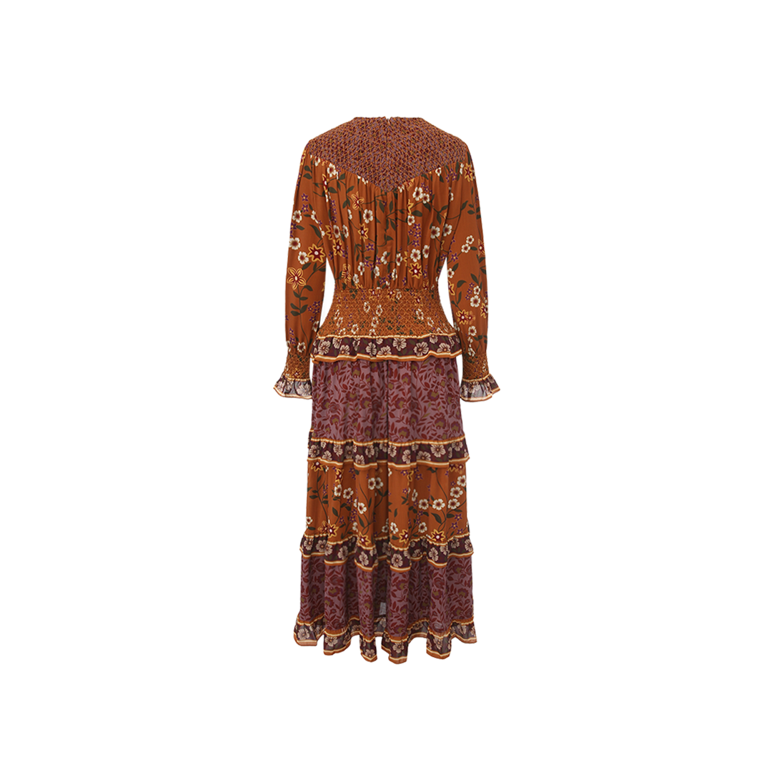 Stitched Smocked Tiered Dress