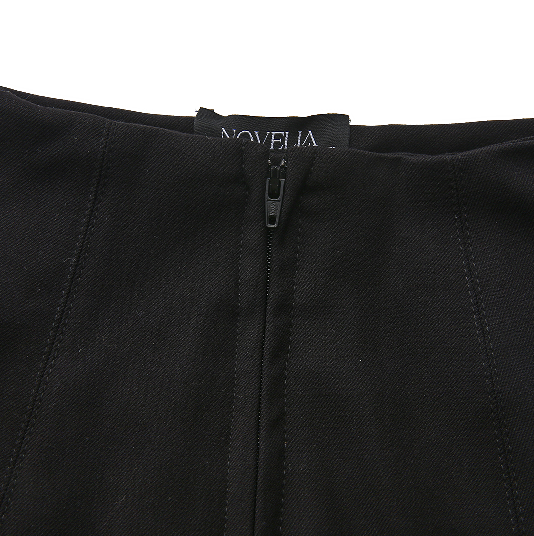 Paneled Wool Maxi Skirt