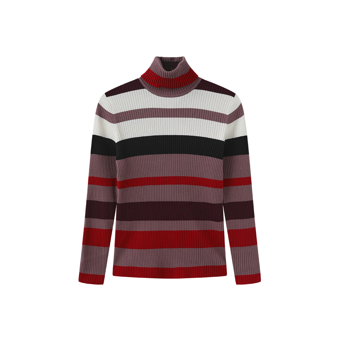 Wide Striped Turtleneck