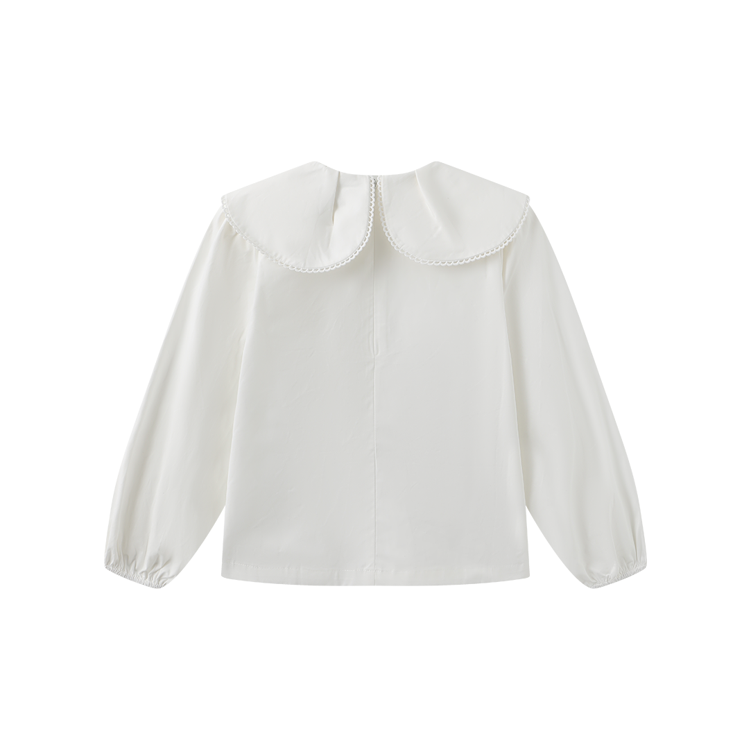 Poplin Big Collared Blouse