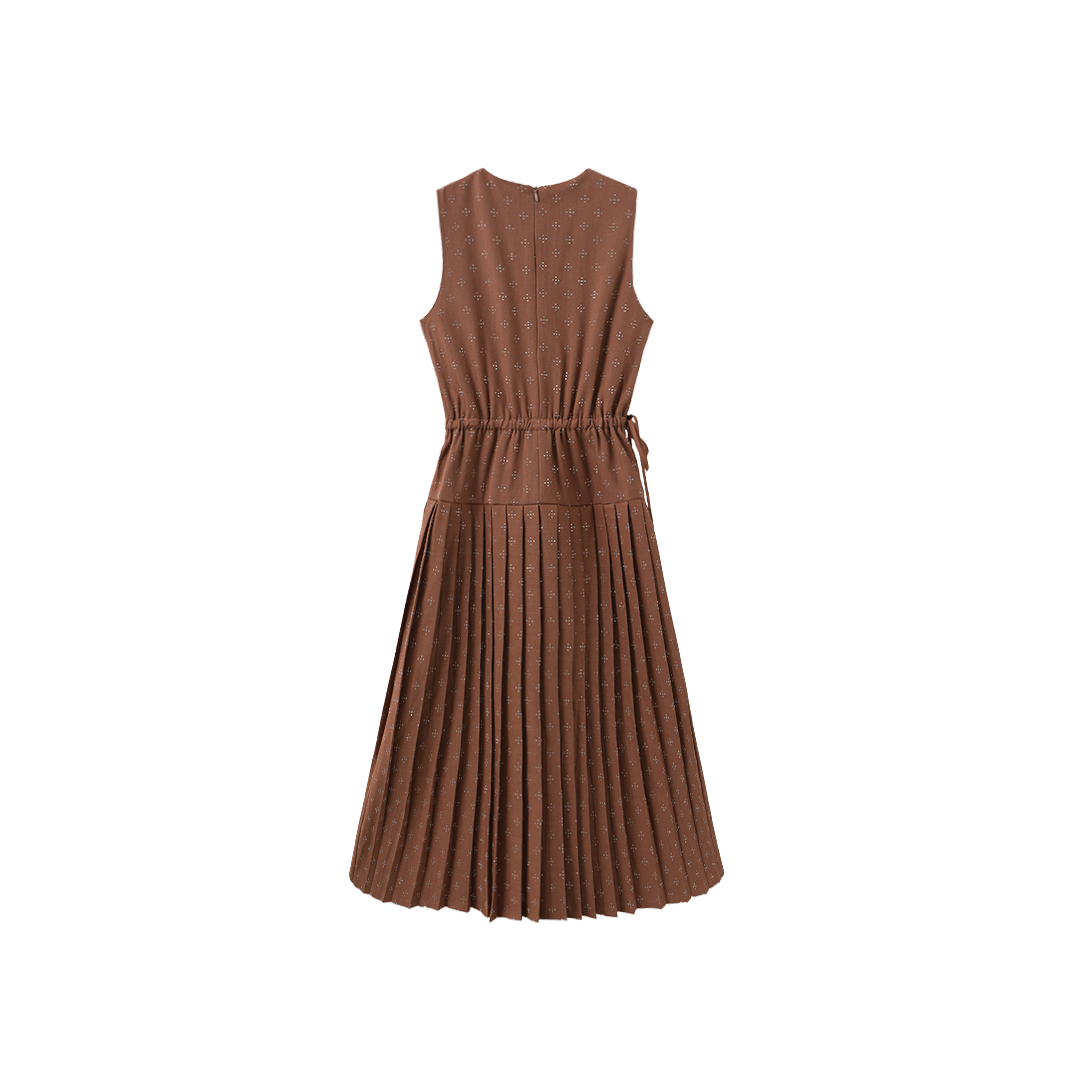 Elastic Waist Drop Pleated Jumper