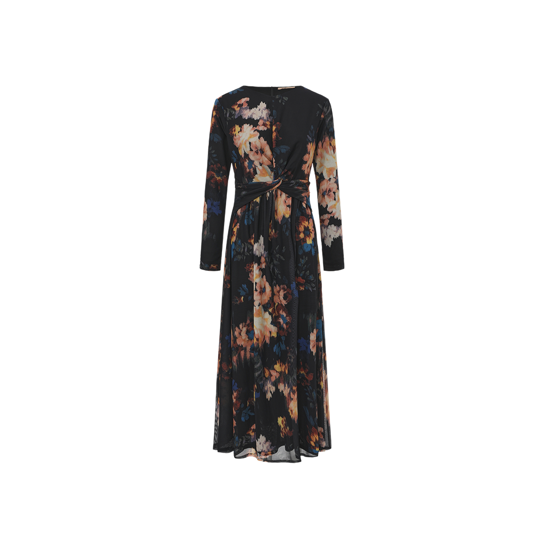 Floral Mesh Twist Dress