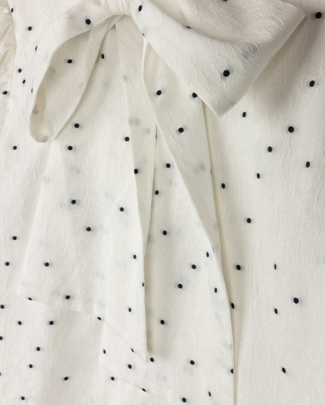 Textured Tie Neck Blouse W-23350