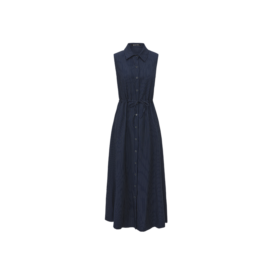 Pinstripe Drawstring Dress