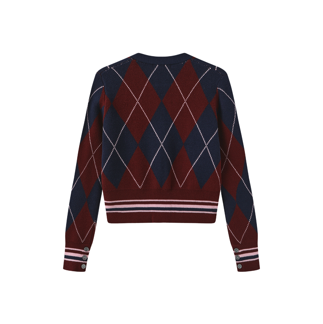 Argyle Chunky Cardigan