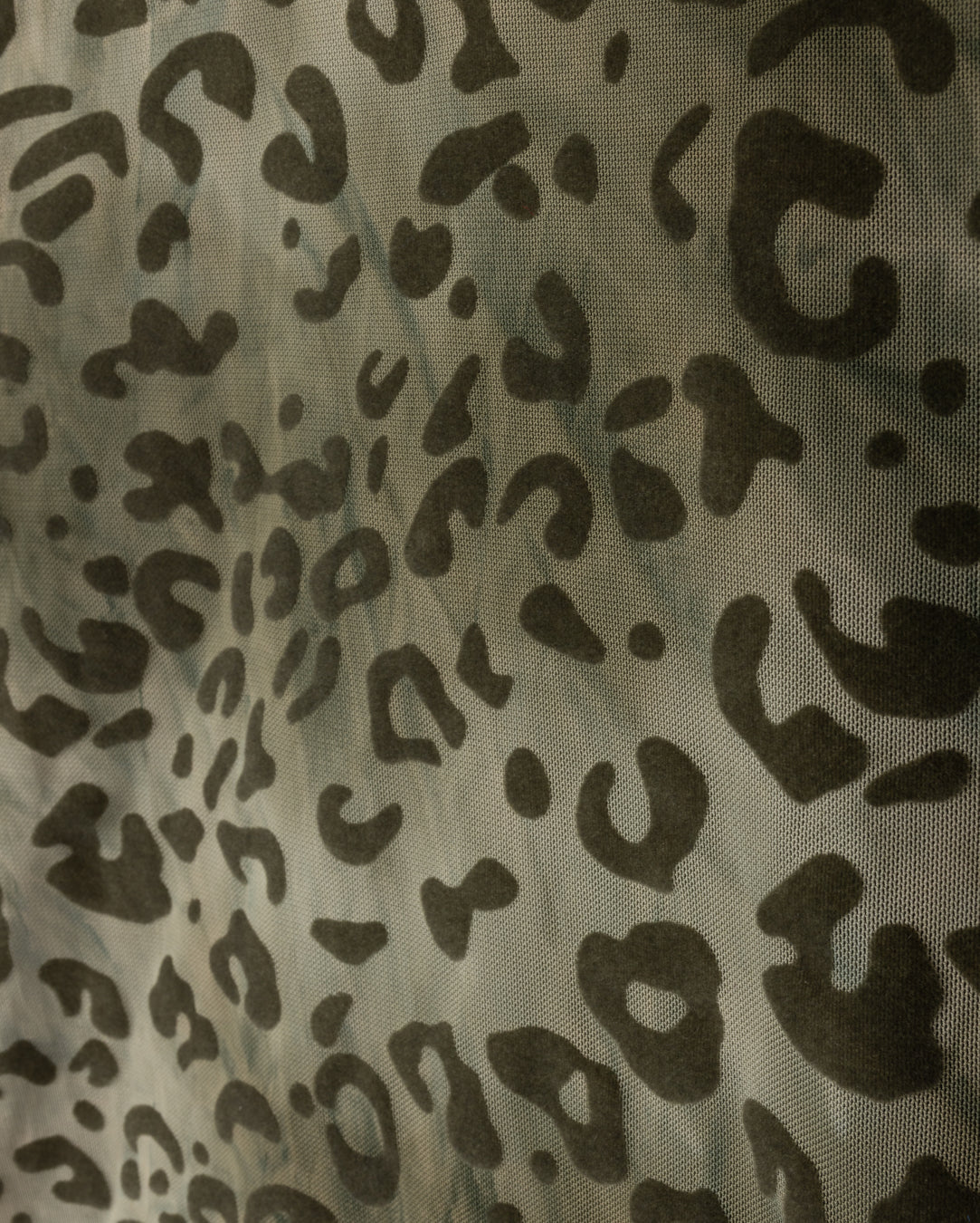 Lepord Velvet Print Mesh Turteleneck