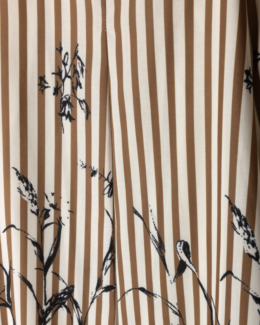 Poplin Stripe Floral Detail Maxi Skirt - Junees