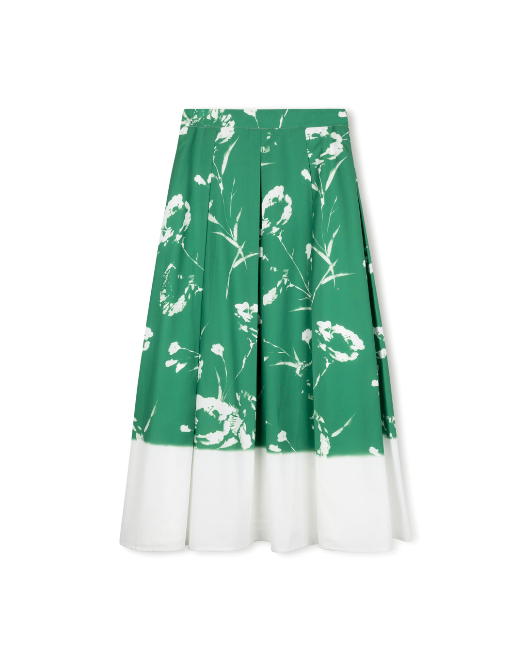 Structured Poplin Box Pleat Skirt