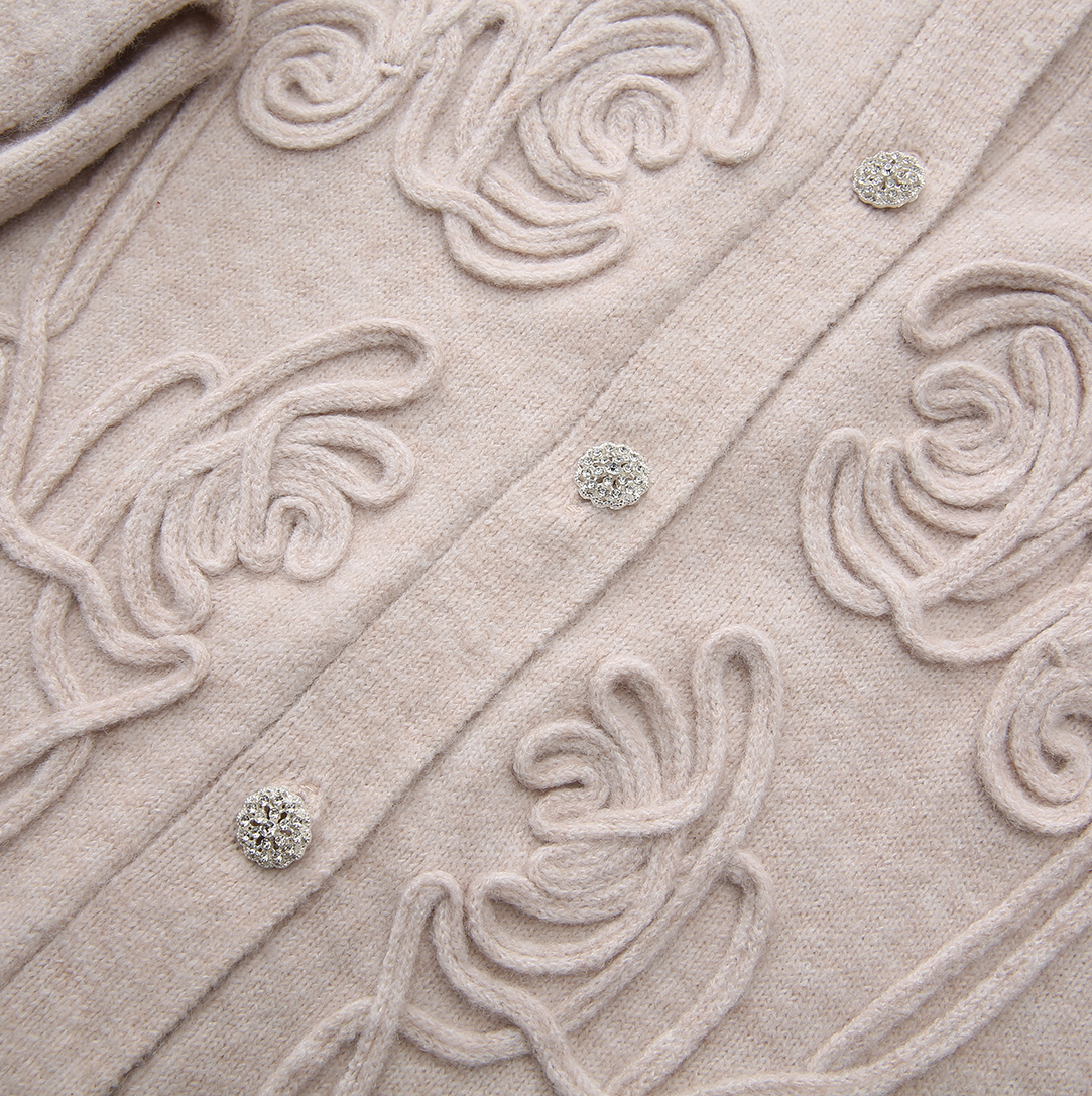 Swirl Flower Knit Cardigan
