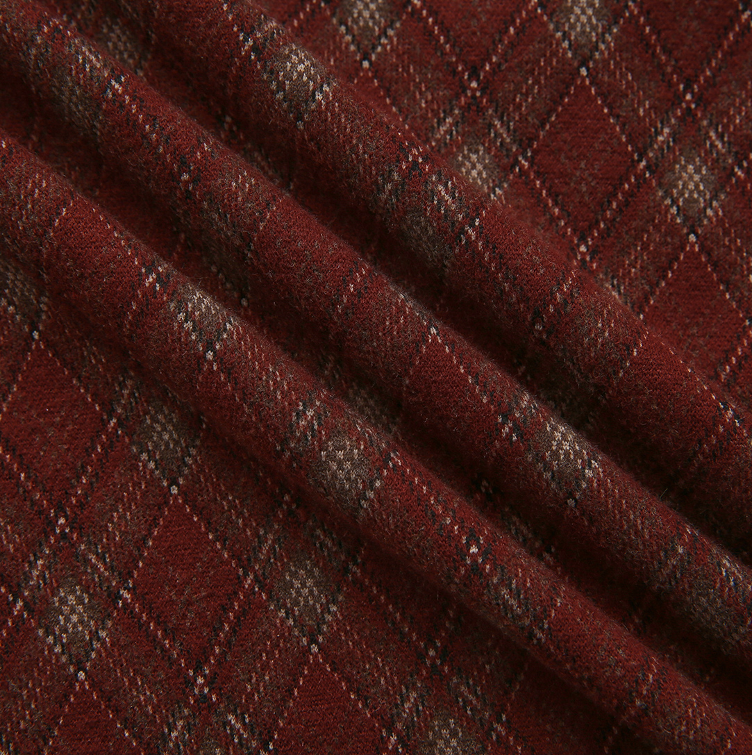 Belted Plaid Wool Skirt