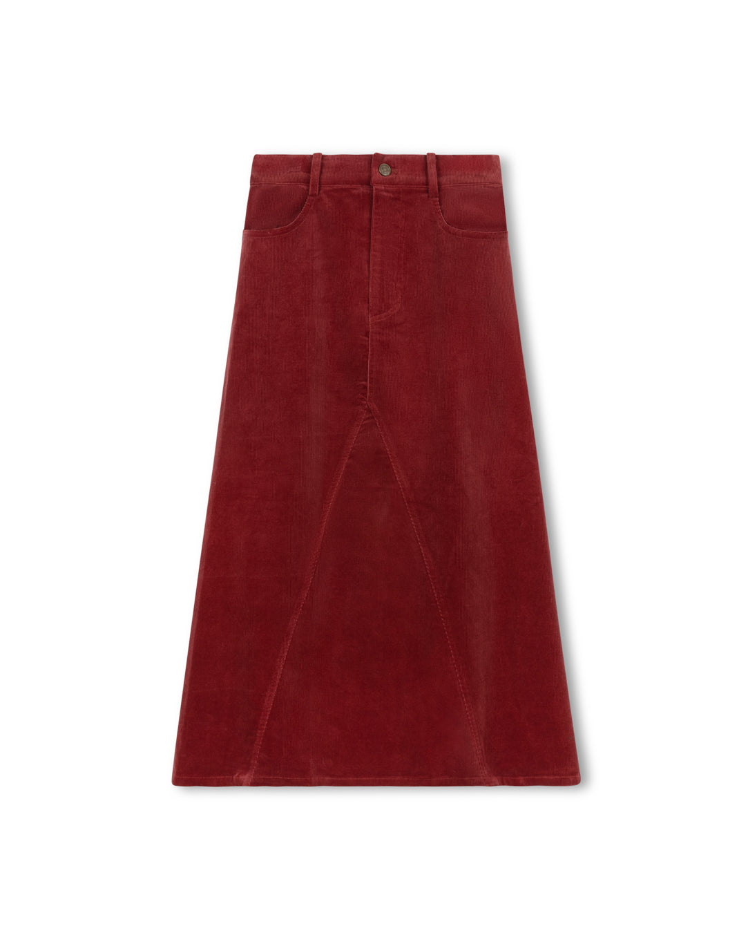 Faint Corduroy Fringe Hem Skirt