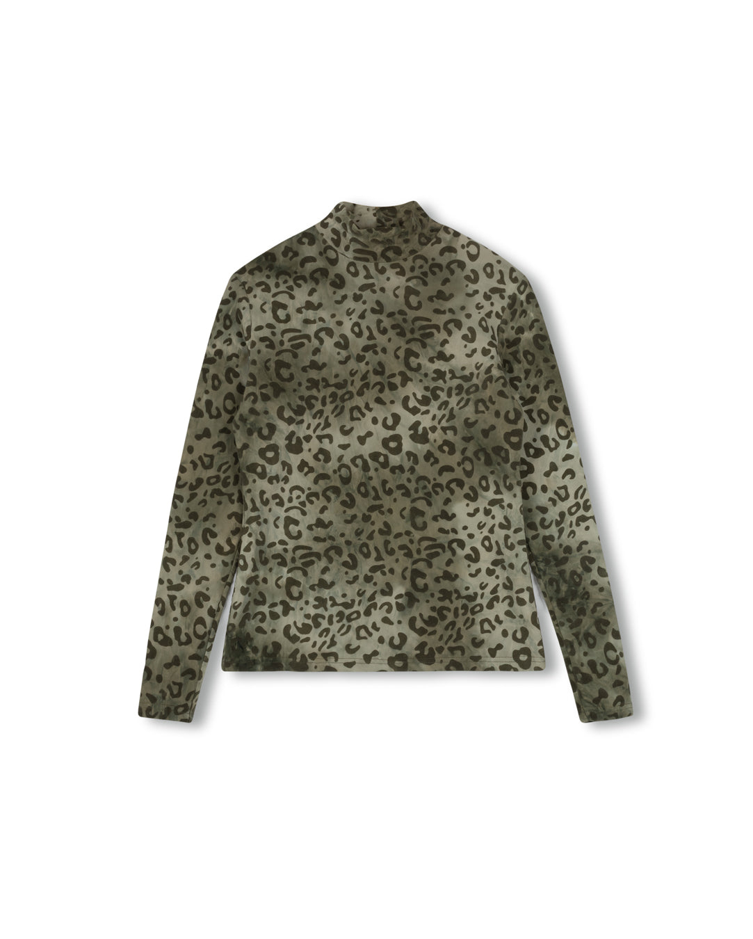 Lepord Velvet Print Mesh Turteleneck