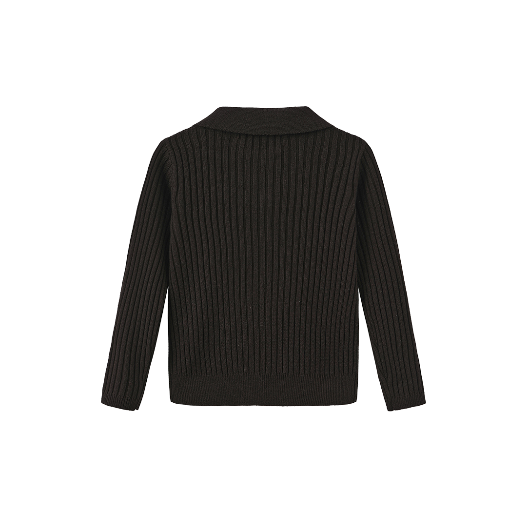 Ribbed Knit Button Sweater