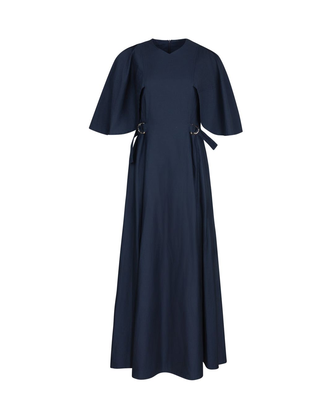 Poplin Striped Cape Sleeve Dress